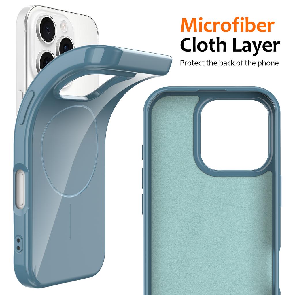 For iPhone 16 Pro Max Magnetic Case Compatible with MagSafe TPU Phone Back Cover with Lanyard