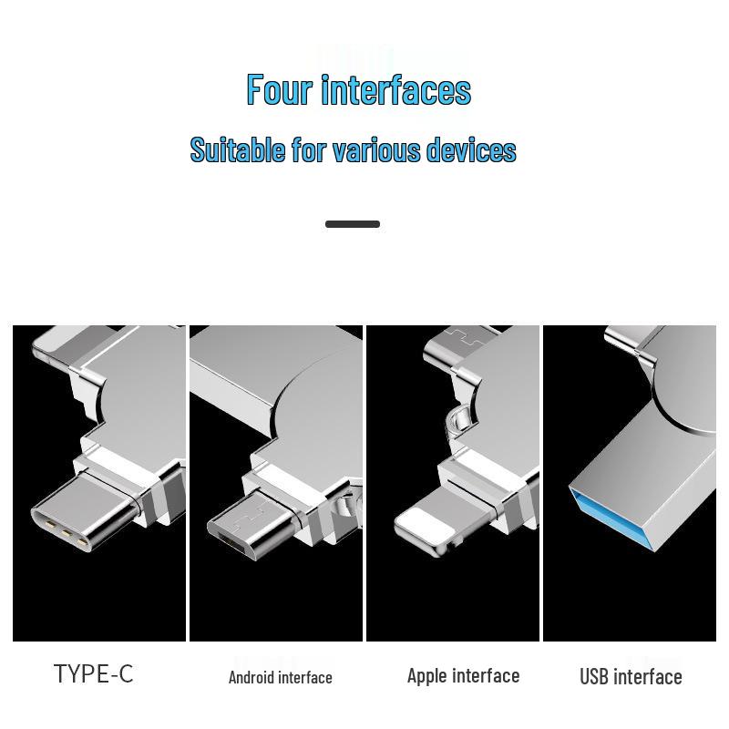 High-Speed 4-in-1 USB Flash Drive for Android & Type-C Phones: 32G/64G