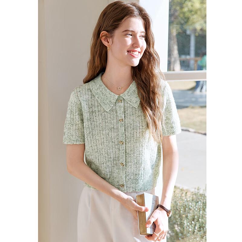 Betu Women's Summer Linen Blend Knit Short Sleeve Top