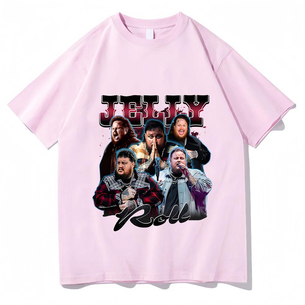 

Vintage Singer Jelly Roll Graphic Printing Tshirts Cotton Short Sleeve Tee-shirts Hip Hop Clothes Fashion Casual Unisex T-shirts 4XL