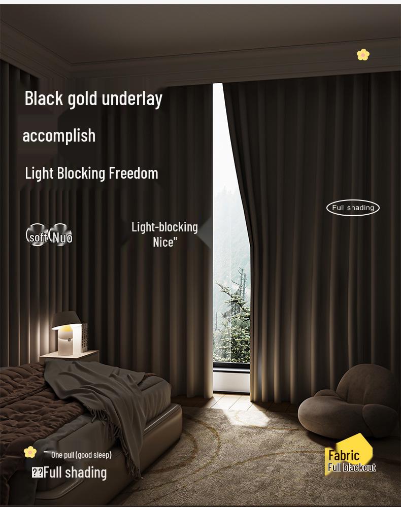 Double-Sided Blackout Door Curtain - New Style, Simple Design for Bedroom or Living Room