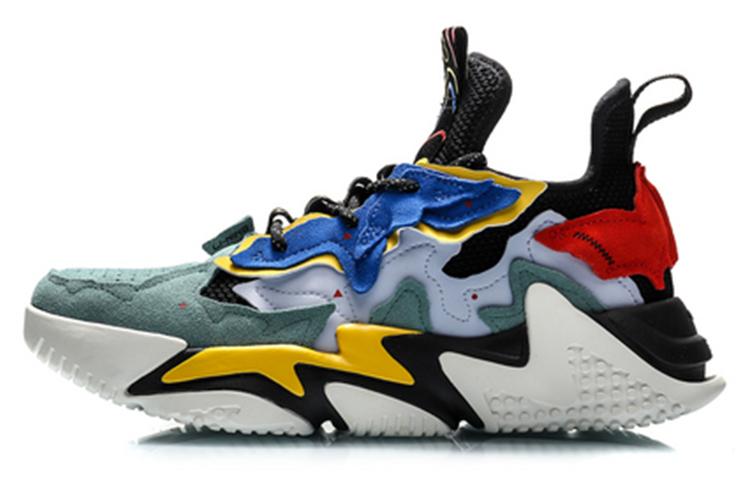 Li Ning Qianhangce Slip Resistant Coverage Slip Resistant Coverage Low top Vintage Basketball Shoes Men s AGLQ075-1 40
