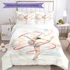3pcs gymnastics Bedding Set Duvet Cover Closure Includes 1 Duvet Cover & 2 Pillowcases, Soft and Comfortable for All Seasons.