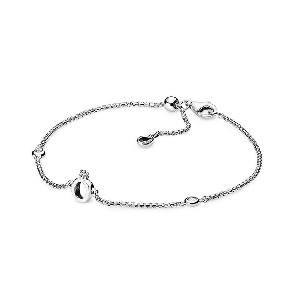 

Роскошные ювелирные изделия Модные моменты стерлингового серебра 925 пробы сверкающий браслет-цепочка с застежкой в виде короны O великолепный элегантный популярный высокое качество