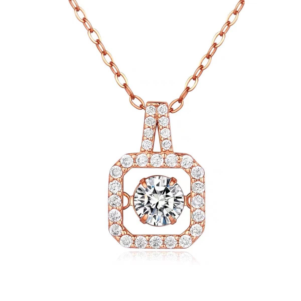 

Квадратная сумка 50 очков умное ожерелье пульсирующее сердце стерлинговое серебро S925 легкая роскошь принцесса всесочетающееся 925