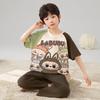 Cotton Short Sleeve Pajama Set Boys Lightweight Sleepwear Cartoon Print Kids Home Wear