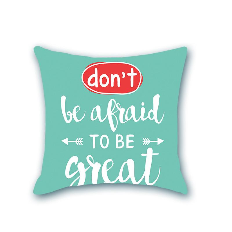 INS Style Faux Soft Throw Pillow Cover - Letter Print Home Decor for Sofa & Living Room