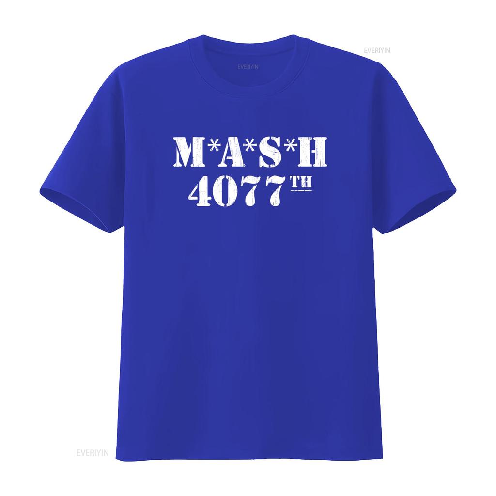 MASH 4077th Distressed T Shirt for Men Vintage Style Print vintage Washed Soft Casual Comfortable Slightly Stretched Breathable