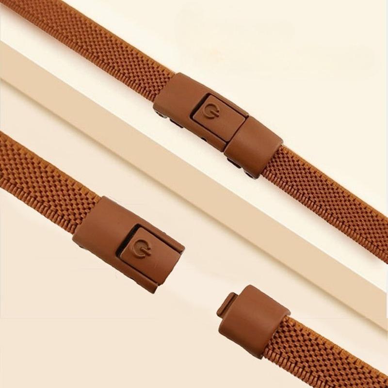 Mm No Tie Shoe Laces Metal Press Lock Shoelaces Without Ties Elastic Laces Sneaker Kids Adult Widened Flat Shoelace for Shoes