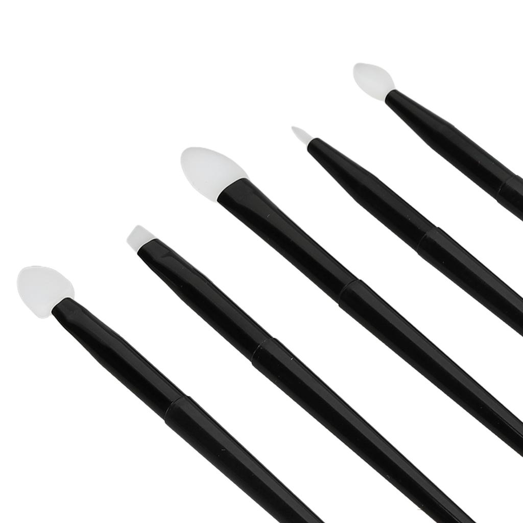 5 Pieces Silicone Brushes Eye Shadow Eyebrows Lip Eyeliner Brush Set Portable Handle Reusable Makeup Applicator