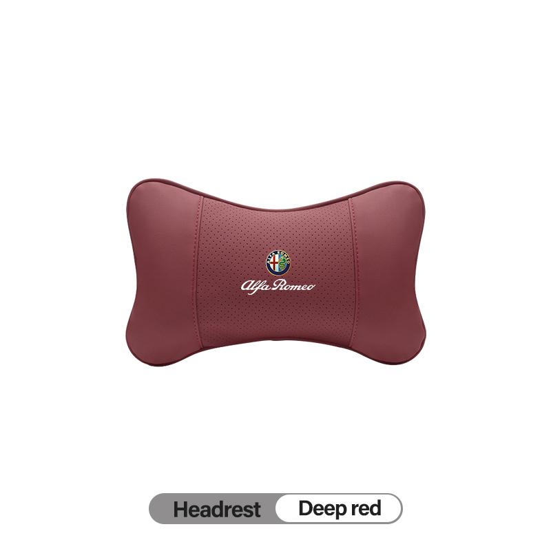 For Alfa Romeo Leather Car Seat Headrest For Alfa Romeo 4C 159 166 Spider Giulia 147 GT Memory Foam Comfort Pillow High-quality 