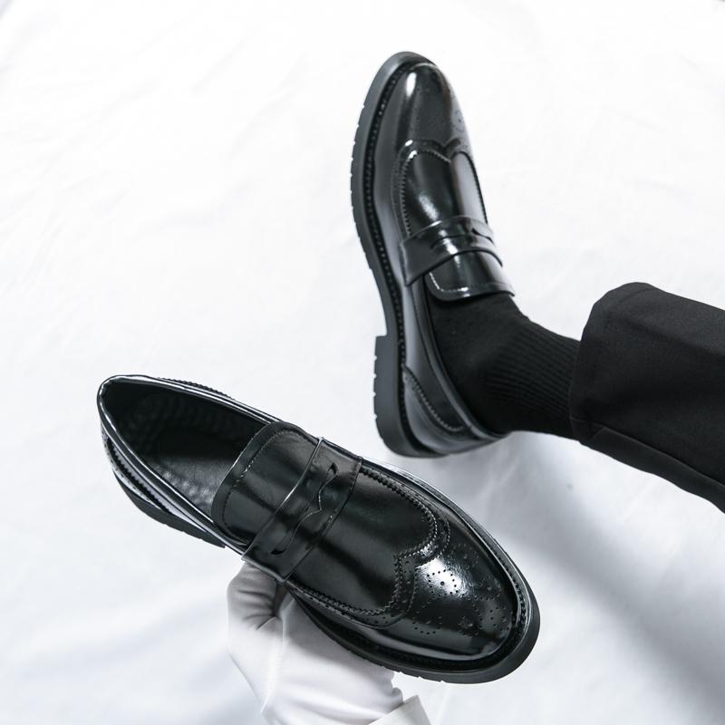 Men Loafers Street Style Brogue Classic Shoes Formal Business Wedding Dress Prom Blazers Tuxedo Party Shoes Large Size