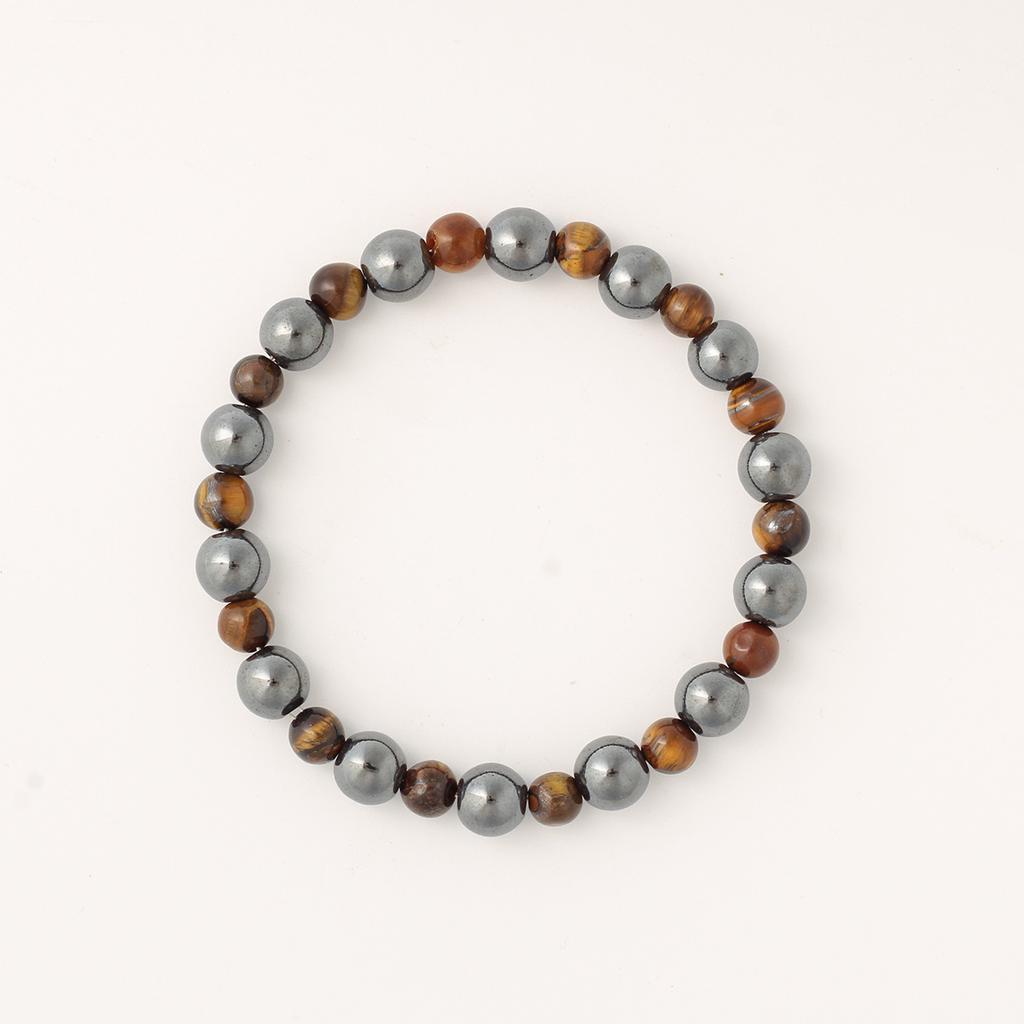 Europe, Europe and the United States new niche bead string stone bracelet women's silver black gallstone popular handmade beaded bracelet