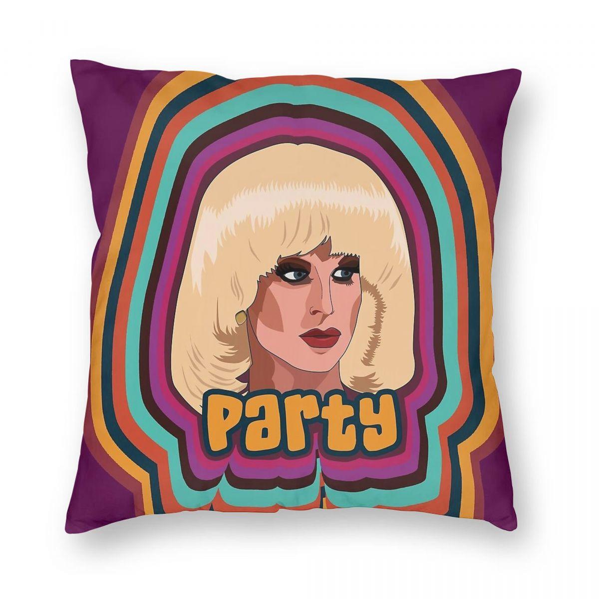 Katya Zamolodchikova Party Square Pillowcase Polyester Linen Velvet Printed Zip Decorative Throw Pillow Case Bed Cushion Cover 30x30cm