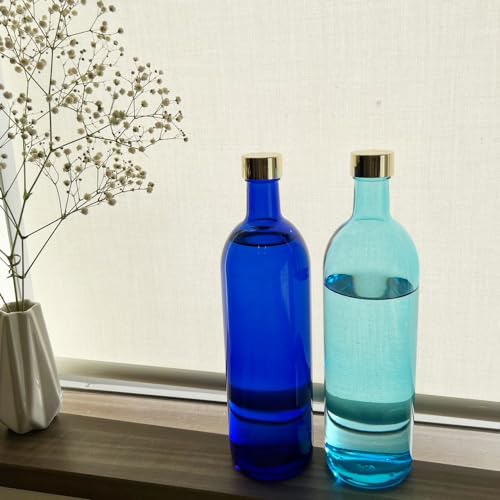 720ml Glass Wine Bottle, Assorted Colors (Blue/Aqua Blue, 2 Bottles Each), Storage, Refill, Made In Japan, Blue Bottle GLASS BOTTLE SK720PGBB4
