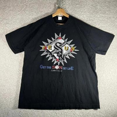 Vintage 90s Single Stitch Chicago White Sox Jesus Religious Spoof Tshirt