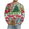 Men's Christmas Printed Imitation Cotton Long-sleeved Shirt