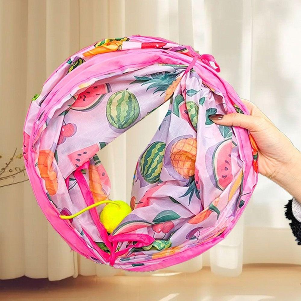 Foldable Cat Play Tunnel Printed Cat Channel Universal Cat Tent Nest  Small Pet