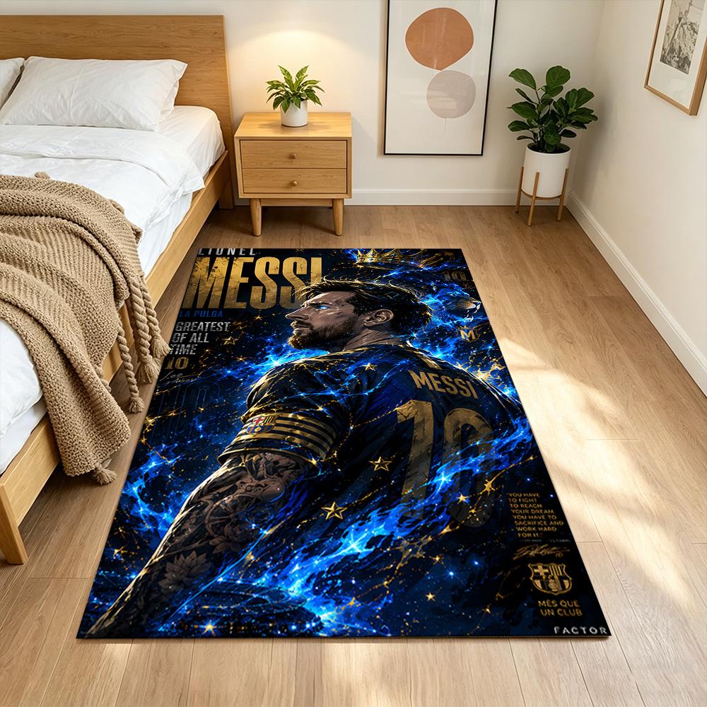 Lionel Messi Soccer Legend Carpet Design for Game Room Entryway Outdoor Study room Antislip Carpet Decorate Offices