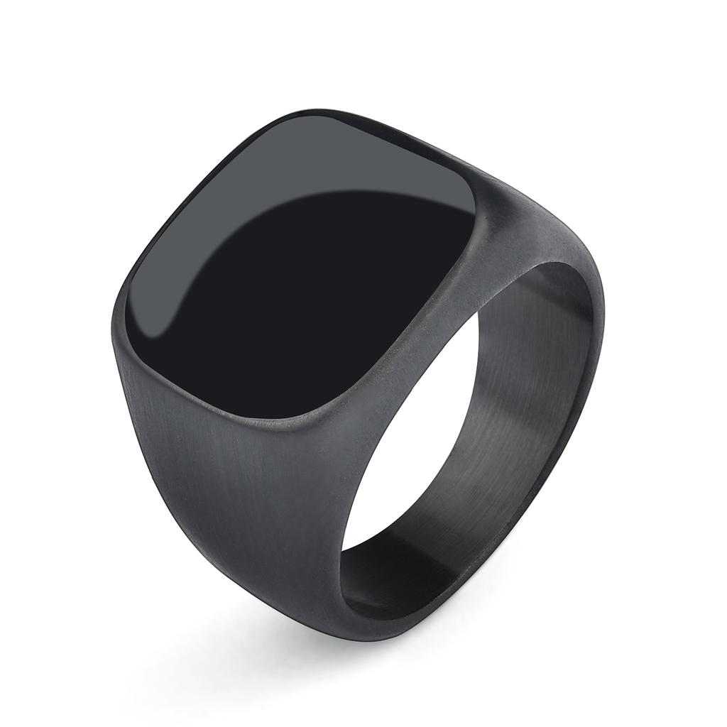 Jiayiqi Men's Ring Punk Rock Smooth 316L Stainless Steel Signet Ring For Men Hip Hop Party Jewelry Wholesale Male Wedding Anel