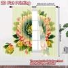 Set Of 2 Flat Printing Curtains Without Rod Floral Motif Design New Yearfestival Creative Durable Polyester Curtain
