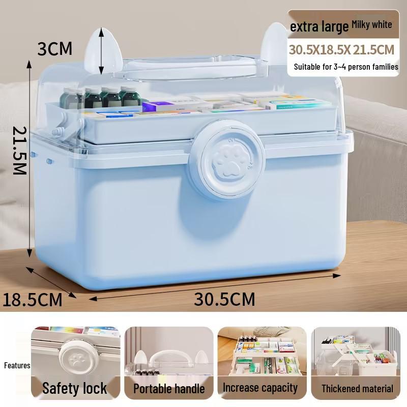 Family-Size Large Capacity Medicine Storage Box for Home Use
