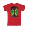 Gift T-Shirt : Made In Jamaica Flag Retro Artistic Jamaican Expat Country