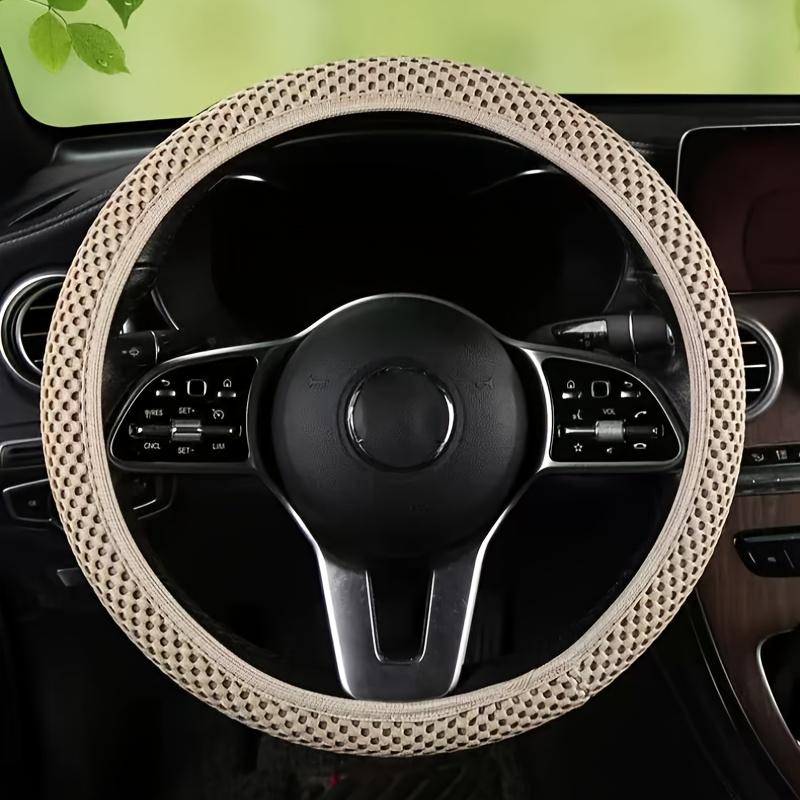 1pc Breathable 3D Massage Mesh Comfortable Non-Slip Sweat-Absorbing Car Steering Wheel Cover Suitable