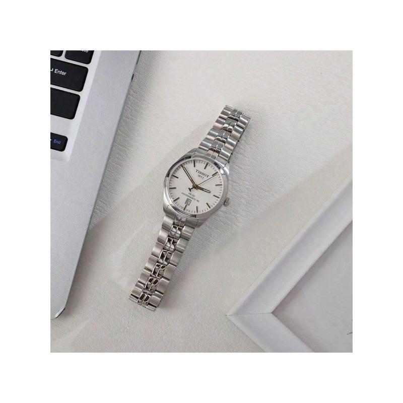 T-Classic PR 100 Automatische Mechanische Uhr, Weißes/Schwarzes Zifferblatt, Edelstahlarmband, Herrenuhr, Modell-Nr.. T101.407.11.031.00