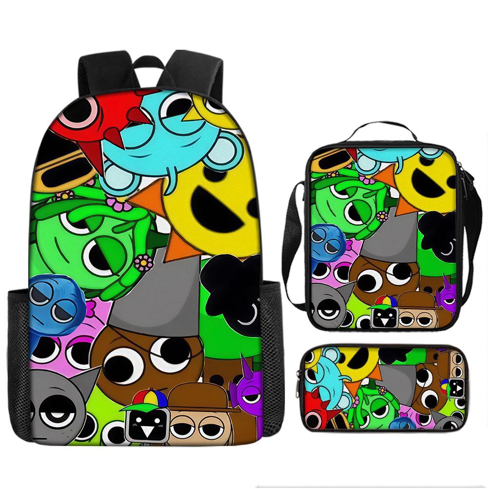 Sprunki Rhythm Box Backpack Primary School Third and Fourth Grades Lightweight Student School Bag
