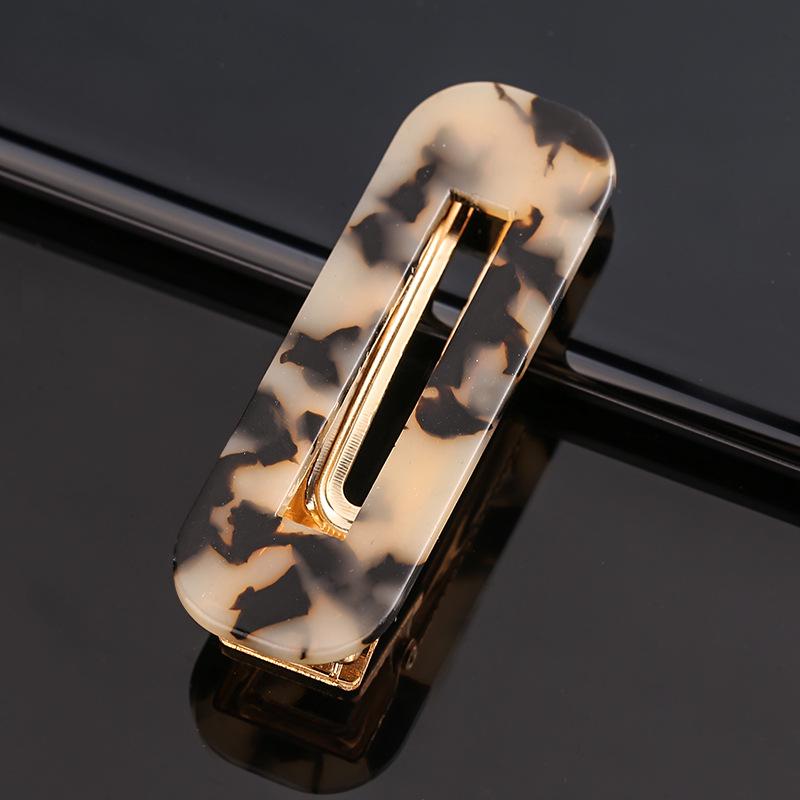 Fashion Korea Hair Clips for Girls Leopard Marble Textured Geometric Hollow Acrylic Hair Clip Hairclip Hair Clips Women Headwear