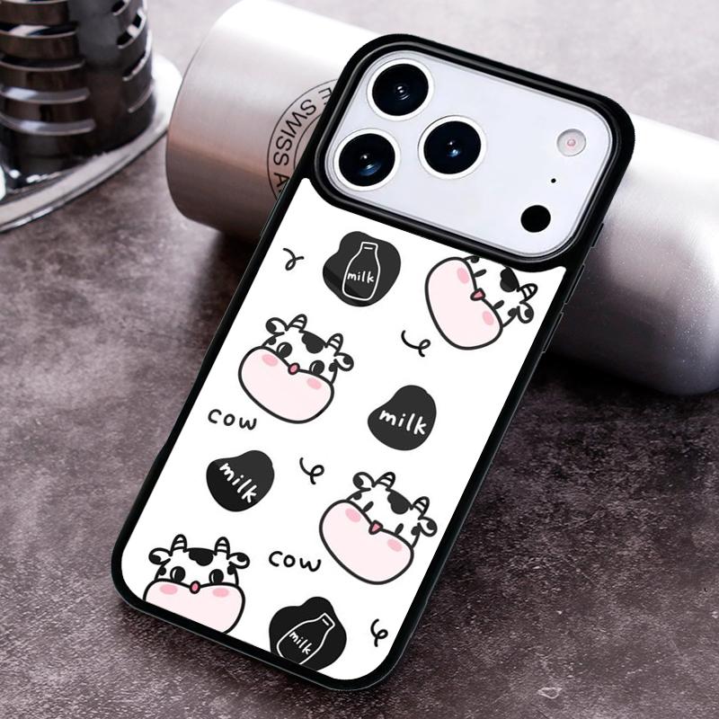 

Milk Cow Skin Print Luxury Phone Case for iPhone 17 16 15 Pro Max Air 14 13 12 11 Plus Shockproof Capa Cover iPhone 16 Pro Max