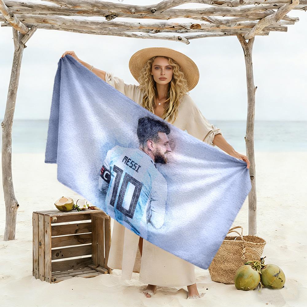 Electric Soccer Legend Beach Towel High Absorbency & Quick-Dry Comfortable Lightweight