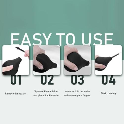 Yavoluy Enema Device, Multi-Purpose Irrigator, Large Capacity 224ml, Reflux Prevention, Manual Press, Unisex, Irrigation Tool (Blue)