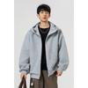 Mens Womens Loose Solid Hooded Zip Up Cardigan Vintage Casual Sweatshirt Jacket