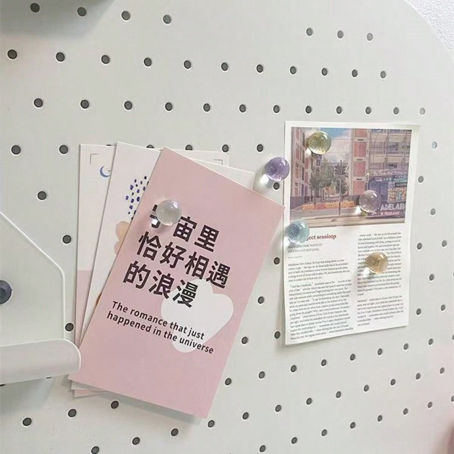 5pcs Korean Style, Transparent Ball Refrigerator Magnets, Starry Glitter, Semi Spherical Magnetic Suction, Decorative Hole Board