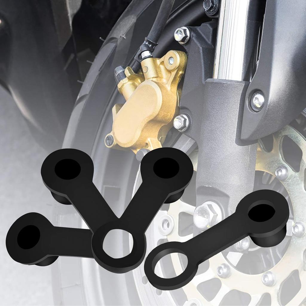 4 Pcs Rubber Brake Bleed Nipple, Keenso Brake Bleeder Screw Bleed Nipple Dust Cover With Keeper for 8mm Motorcycle Motorbike Black