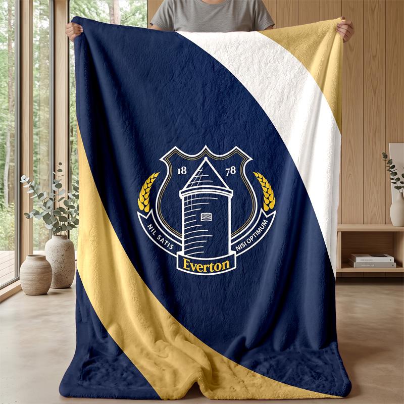 Coperta in Flanella con Stampa Calcio Everton, Morbida Calda Leggera Coperta da Divano Letto Campeggio