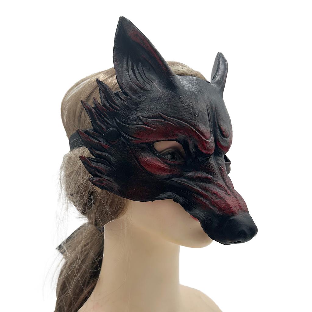 PU 3D Wolf Mask Halloween Animal Face Cover Mardi Gras Carnival Party Costume