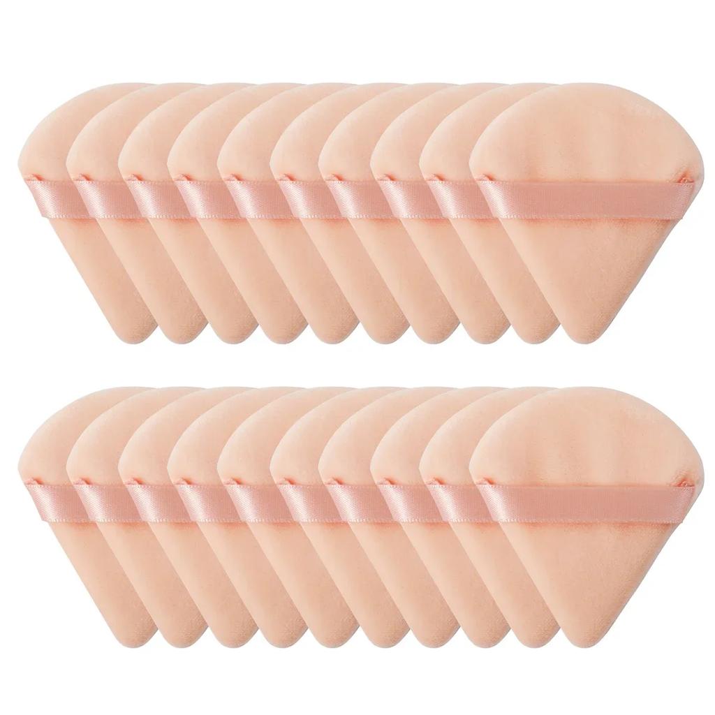 10/20Pcs Triangle Velvet Powder Puff Pizza Flours Mini Face Makeup Sponge Cosmetics Washable Lightweight Makeup Tool