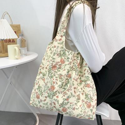 Un Mare di Fiori Borsa a Spalla Singola di Grande Capacità Borsa Artistica e Retrò