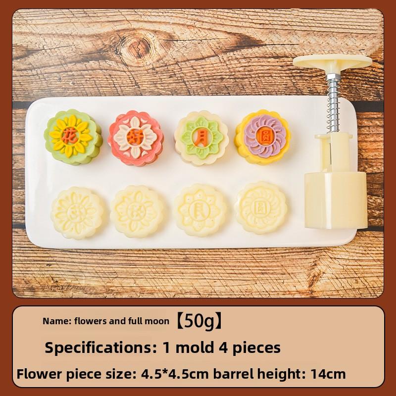 New Mid-Autumn Festival Mooncake Mold, Three-dimensional Cherry Blossom Hand-pressed Home Ice Skin Baking Mold