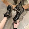 Fashion Autumn Chunky Ankle Boots 2024 New Women's Round Toe Thick Bottom Winter Boots Black Platform Short Boots Woman Wedge 7cm Heels