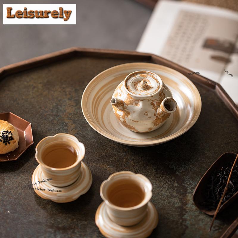 HOYIHM Cloud Rock White Wabi-sabi Teapot Elegant Tea Infuser Pot Tea Brewing Kettle With Filter Kung Fu Tea For Tea Decoration