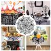 Lace Gothic Halloween Table Decor, Elegant Overlay Design for Spooky Home Accents for Halloween Parties and Displays tablec S6E2