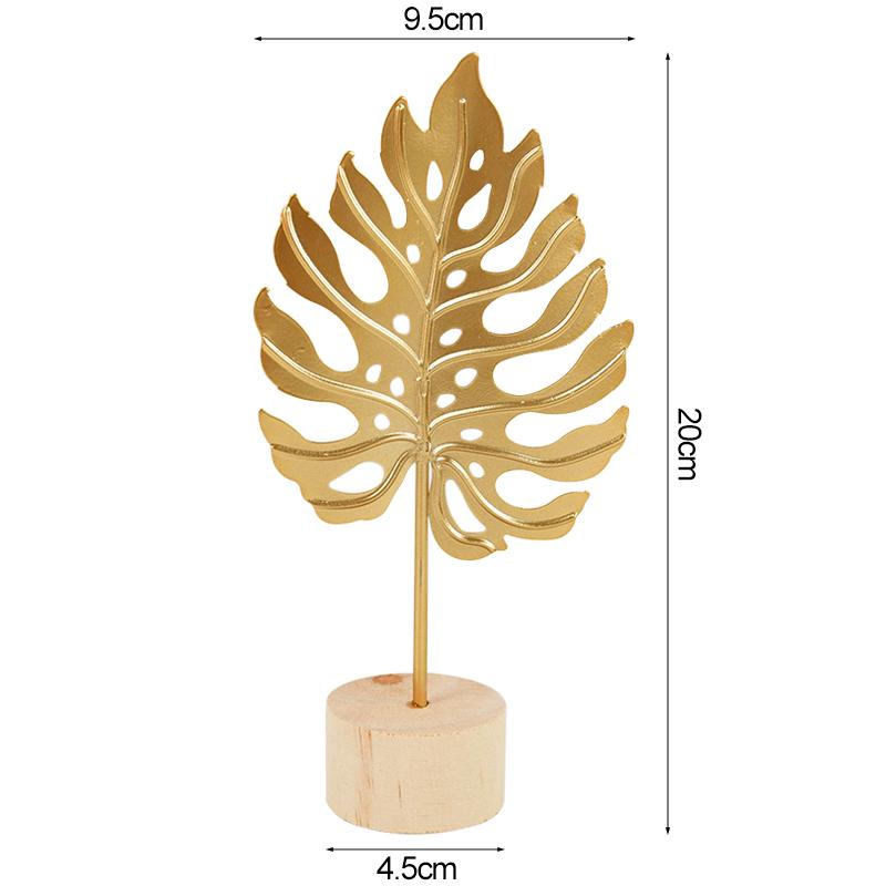 Gold Iron Ginkgo Leaf Ornament for Wedding Party Table Decoration Home Garden Living Room Metal Crafts Tropical Leaves Gift