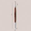 Wood Handle Double End Nail Mixing Gel Pen Silicone Carving Painting Pen For Powder Applica Multi-Function Dotting&Detail Brush