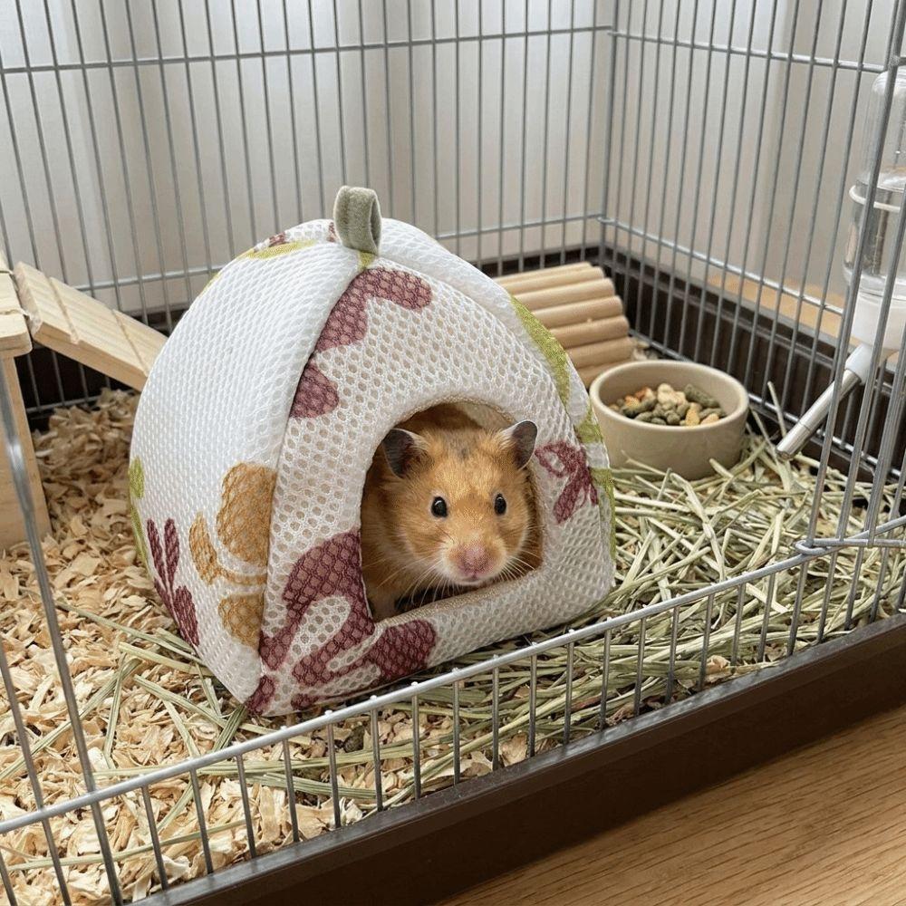 Breathable Hamster Cool Nest Wear Resistant with Cooling Mat Pet Cave Nest Cozy Non-Slip Hamster Hiding House for Small Pet