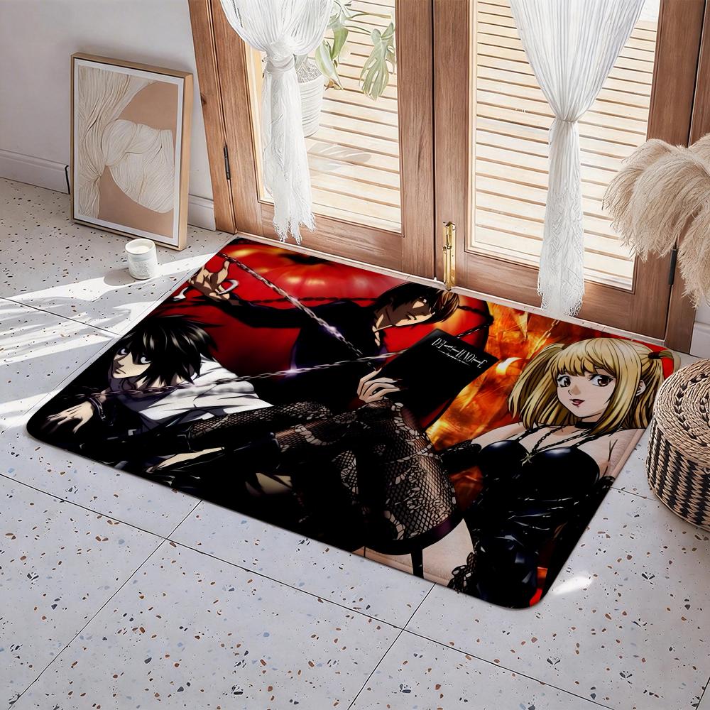 Hot Anime D Death N Note Floor Mat Eco  Flannel Doormat Non Slip Odorless Indoor Floor Rug Soft Short Plush Home Mat