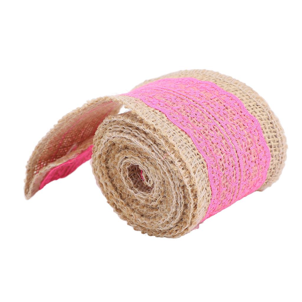 5 Rolls Burlap Lace Ribbon Decorative Jute Burlap Ribbon Roll for Crafts Festival Decor